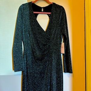 Black Shimmer Bodycon Fit Dress